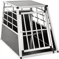 Produktbild: tectake® Hundetransportbox single mit gerader Rückwand mit schützenden Kunststoffecken - Schwarz