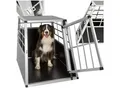 Produktbild: tectake® Hundetransportbox single, mit gerader Rückwand, verschließbare Gittertür, mit schützenden Kunststoffecken