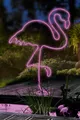 Produktbild: LED Figur Neon Flamingo Deko Metall Wanddeko beleuchtet Leuchte Außen Garten