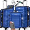 Produktbild: KESSER® 3tlg. Hartschalenkofferset Hartschalenkoffer Reisekoffer Set Reisekofferset Trolley Koffer Inkl. Kofferwaage + Gepäckanhänger Rollkoffer Schloss 4 Rollen ABS-Hartschale Teleskopgriff M-L-XL
