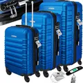 Produktbild: KESSER® 3tlg. Hartschalenkofferset Hartschalenkoffer Reisekoffer Set Reisekofferset Trolley Koffer Inkl. Kofferwaage + Gepäckanhänger Rollkoffer Schloss 4 Rollen ABS-Hartschale Teleskopgriff M-L-XL