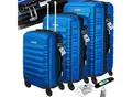 Produktbild: KESSER® 3tlg. Hartschalenkofferset Hartschalenkoffer Reisekoffer Set Reisekofferset Trolley Koffer Inkl. Kofferwaage + Gepäckanhänger Rollkoffer Schloss 4 Rollen ABS-Hartschale Teleskopgriff M-L-XL