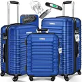 Produktbild: KESSER® 3tlg. Hartschalenkofferset Hartschalenkoffer Reisekoffer Set Reisekofferset Trolley Koffer 4 Rollen ABS-Hartschale Teleskopgriff Inkl. Kofferwaage + Gepäckanhänger Rollkoffer Schloss, M-L-XL
