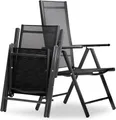 Produktbild: sunnypillow Gartenstuhl Klappsessel klappbar 8-Fach verstellbare Rückenlehne mit Armlehnen, 1 Stück