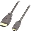 Produktbild: LINDY HDMI Anschlusskabel HDMI-A Stecker, HDMI-Micro-D Stecker 0.50 m Schwarz 41350 4K UHD HDMI-Kabel
