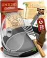 Produktbild: Gusseisenpfanne Induktion 28cm inkl. Deckel und Pfannenwender  Geschliffene P...