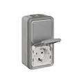 Produktbild: Legrand 069746 Kombi Aus-/Wechsel 1-polig Steckdose IP44 SL Feuchtraum Aufputz P
