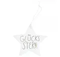 Produktbild: Räder Weihnachtsbaumkugel Design Hänger Glücksstern Weiß-Gold (8,2cm)