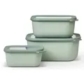 Produktbild: Mepal - Cirqula Multischüssel Set 3–teilig rechteckig Nordic sage – 750, 1500, 3000 ml – Verwendbar als Vorratdose, Kühlschrankdose, Gefrierdo