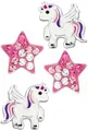 Produktbild: Limana Ohrstecker-Set Ohrringe echt 925 Silber Pferde Sterne Einhorn Kinderschmuck, Zirkonia Kristalle