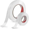 Produktbild: Poppstar 2 Rollen doppelseitiges Klebeband (3 m x 2 cm x 1 mm/2mm) transparent