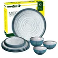 Produktbild: BRUNNER: Melamin-Geschirr Campinggeschirr (Antislip), 4 Personen (12 Teilig), TUSCANY MIDDAY, Grill Und Picknick