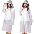 Produktbild: Tosean 2 Stück Regenponcho Regencape Wiederverwendbar Regenmantel mit Kaputze Wasserdicht Transparent Regen Poncho Atmungsaktiv Regencape tragbarer Regenbekleidung Regenjacke 160-190cm