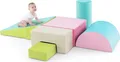 Produktbild: COSTWAY 6 STK. Schaumstoffbausteine, Riesenbausteine, Softbausteine aus Schaumstoff, Großbausteine Mehrfarbig, Grün