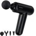 Produktbild: MELISSA Infinity 16770047 Massage Pistole Massagegerät Massagepistole Gun wiederaufladbar 4 Aufsätze, Schwarz