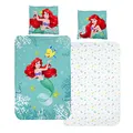 Produktbild: MTOnlinehandel Arielle Meerjungfrau Bettwäsche Bettbezug 135x200 80x80 Baumwolle · Kinderbettwäsche für Mädchen Disney Prinzessin Mermaid · 2 teilig