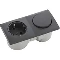Produktbild: Berker Integro Flow Steckdose mit Schalter - Einbausteckdose mit integriertem Schalter, anthrazit