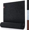 Produktbild: Sidorenko moderner Tischläufer aus Filz anthrazit - 100x30cm - Abwaschbare Tischdecke mit Leder Label - Skandinavischer Tischband Deko - Tisch Filzläufer für draußen - grau
