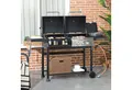 Produktbild: Outsunny Gasgrill Grillwagen mit 2+1 Brenner, Thermometer, 3kW BBQ Grill, Holzkohlgrill, Campinggrill, für Garten, Balkon, Schwarz