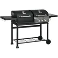 Produktbild: Grillwagen Gasgrill mit 2+1 Brenner, Thermometer, Holzkohlgrill mit Seitenablage
