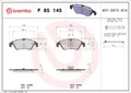 Produktbild: Brembo P 85 145 Bremsbelagsatz, Scheibenbremse für AUDI