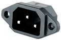 Produktbild: Kaltgeräte-Einbaustecker, 3-pins IEC panel Lötansschluss / Flachsteckeranschluss