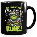 Produktbild: MoonWorks Tasse Tasse Weihnachten fallt aus Grinch Geschenkidee Weihnachtsmuffel, Keramik