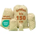 Produktbild: WIESEN.design Wäschesack Baumwollbeutel - 280 g/m2 OEKO-TEX® zertifizierte Heavy-Duty Baumwolle (Set, 1 St., kostenfreier Versand - Stoffbeutel mit beidseitigen Kordelzug), gratis Lieferung 80 cm x 120 cm