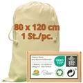 Produktbild: WIESEN.design Wäschesäcke - 280 g/m² OEKO-TEX® zertifizierte Heavy-Duty Baumwolle für langlebige, professionelle Anwendungen, 80x120 cm - 1. St. Stoffsack groß, Stoffsackerl, Wäschesammler groß