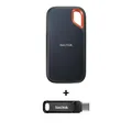 Produktbild: SanDisk Extreme Portable SSD 2 TB V2 - USB-C 3.2 Gen2 IP65 wasserresistent + SanDisk Ultra Dual Drive Go 128 GB USB 3.1 Type-C / USB-A Stick