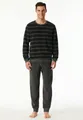 Produktbild: Schiesser Schlafanzug Casual Nightwear (2 tlg) Rundhalsausschnitt, Bindeband, wärmend, Frottee, Langarm