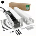 Produktbild: UNITURE® Kabelkanal Schreibtisch [DEKRA Zertifiziert] - 2er Set Kabelmanagement Schreibtisch - 2x40cm Kabelhalter Schreibtisch - Kabelführung Schreibtisch - Cable Management Under Desk - Weiß