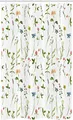 Produktbild: ABAKUHAUS Blumen Schmaler Duschvorhang, Herb Flowers Aquarelle, Badezimmer Deko Set aus Stoff mit Haken, 120 x 180 cm, Grün Mehrfarbig