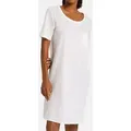 Produktbild: Hanro Nachthemd Cotton Deluxe (1-tlg) Nachthemd - Baumwolle - Zarte Voile-Blende am Rundhals-Ausschnitt weiß S