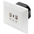 Produktbild: Steckdose Unterputz, mit USB A und USB-C Ports weiß, 2x USB-A, 1x USB-C, 3,1A
