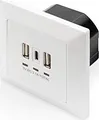 Produktbild: DIGITUS Steckdose mit USB A & USB-C Ports, Unterputz-Montage