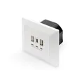 Produktbild: DIGITUS Unterputz-Steckdose mit USB-Ladegerät 2x USB-A 1x USB-C Reinweiß RAL9003
