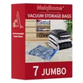 Produktbild: MEIQIHOME 7er Set Vakuumbeutel Jumbo für Kleidung & Bettwäsche, wiederverwendbare Aufbewahrungsbeutel für Reise & Zuhause, platzsparend