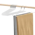 Produktbild: Hosenbügel, 10 Stück Hosenbügel Platzsparend Multifunctional Hosen Kleiderbügel Metall Hosenkleiderbügel mit Offenen Enden für Hosen Röcke Handtücher 38B x 13H cm (Beige-weiß)