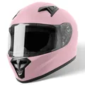Produktbild: VINZ Parana Kinder Integralhelm / Roller Helm | Kinder Motorradhelm in Gr. YS-YXL | Integral Helm mit Visier für Motorrad | Erhältlich in verschiedenen Farben - Matt Rosa | YXL (53-54 cm)