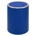 Produktbild: bremermann runder Kosmetikeimer SAVONA mit Schwingdeckel & EVA Pads gegen Kratzer, Abfalleimer für Gäste-WC und Badezimmer aus Kunststoff, 5,5 Liter Fassungsvermögen (Blau)