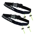 Produktbild: VeloChampion Running Waistpack Belt – Elastischer Stretch-Gürtel mit Clip-Verschluss für Triathlon, Marathon, Radfahren und Startnummernhalter (Erwachsene S/M + Gelschlaufen, 1)