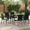 Produktbild: vidaXL Stapelbare Gartenstühle 6 Stk. Poly Rattan Schwarz