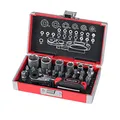 Produktbild: Rothewald Mini-Ratschensatz, Metrisch, 26 Teile, Motorrad-Bordwerkzeug, Ratschen- & Bit-Set, Ideal für Touren & Reisen, Mini Werkzeugkoffer Gefüllt