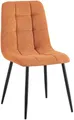 Produktbild: CLP Esszimmerstuhl Tilde, Küchenstuhl gepolstert mit gestepptem Bezug, Polsterstuhl mit Metallgestell, bis 150 kg belastbar | Farbe orange Material Cord