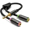 Produktbild: deleyCON Audio Klinken Y Adapter Splitter Kabel Stereo - 3,5mm Klinke - 1x Stecker auf 2x Buchse - Headsets Gaming Kopfhörer mit Mikrofon - für PC, Computer, PS4, PS5 Controller, Laptop Usw.