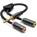 Produktbild: deleyCON Audio Splitter Kabel Y Klinken Adapter Kabel Kopfhörer Mikrofon Headset