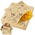 Produktbild: 150 Stück Burger Papier, 15x15cm Burger Tüten Fettdicht Sandwich Papier Kraftpapier Snacktaschen Papierblätter für Hamburgertasche Pommes Frites Dönertüten