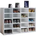 Produktbild: Mid.you Schuhregal, Weiß, Holzwerkstoff, 16 Fächer, 92x67x33 cm, Garderobe, Schuhaufbewahrung, Schuhregale