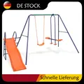 Produktbild: Kinderschaukel mit Rutsche 3 Sitzen Gartenschaukel Schaukelgestell vidaXL